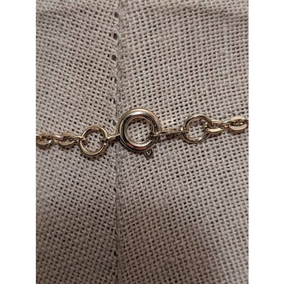 Cord Wrapped Beaded Orb Pendant on Gold Tone Spring Ring Clasp 18" Chain - Picture 4 of 5